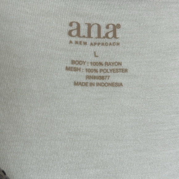 a.n.a Brand Sleeveless Tee Tank Top with Sliver Beaded Neckline and front. - Picture 4 of 8